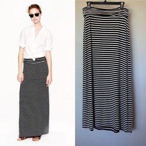 J.Crew Black and White Jersey Maxi Skirt